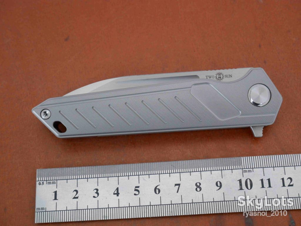 TwoSun TS360-Titanium, D2 Satin, RIHE Design, Tactical, Ceramic Ball Bearing, EDC, Frame Lock - фото фото фото 9