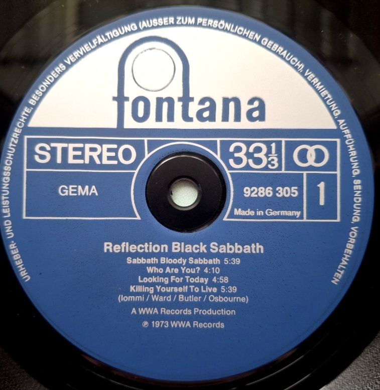 Black Sabbath, Ozzy Osbourne - Reflection - 1973,75.  (LP). 12. Vinyl. Пластинка. Germany. - фото фото фото 2
