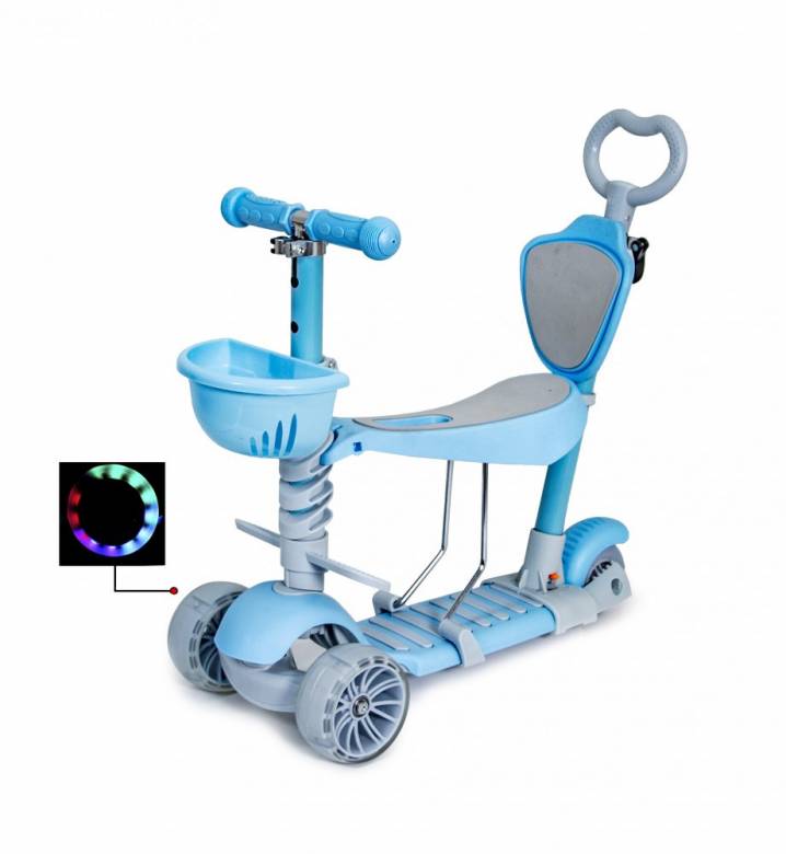 Самокат Scooter Smart 5 в 1 голубой (1451904439) - фото фото фото 3