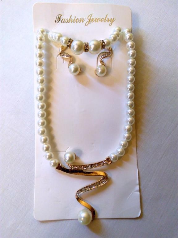 Комплект под жемчуг Fashion Jewelry, колье, браслет, серьги - фото фото фото 6