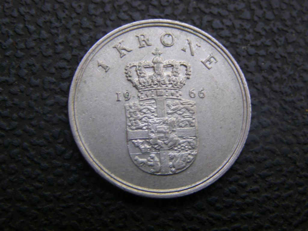 1 крона Дания 1966 г - фото фото фото 0