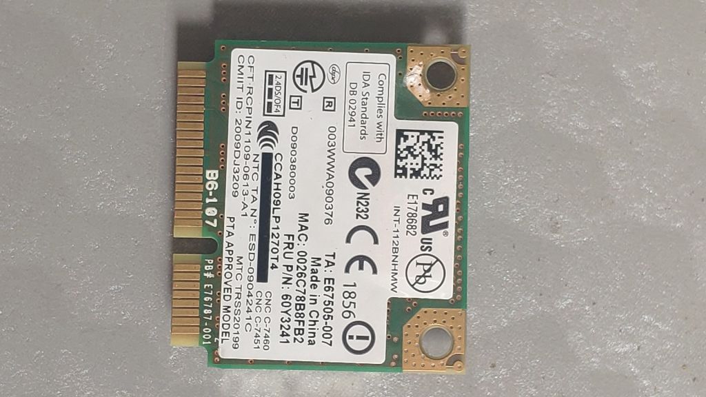 WiFi модуль з ноутбука Lenovo sl510 - фото фото фото 1