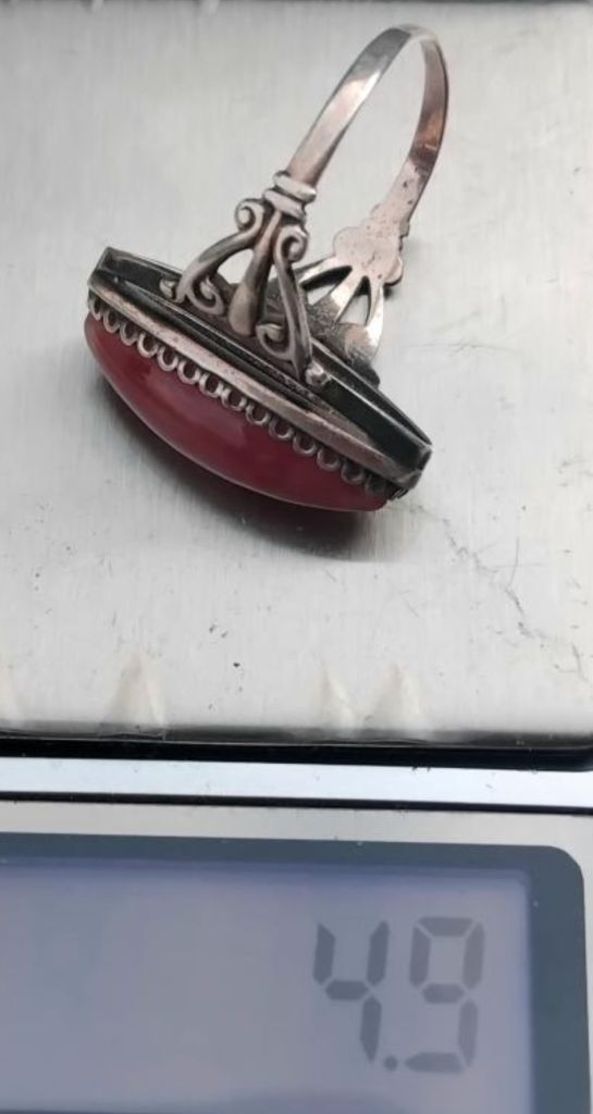 Красивый перстень 875пр.    (️клеймо,звезда. ) - фото фото фото 8