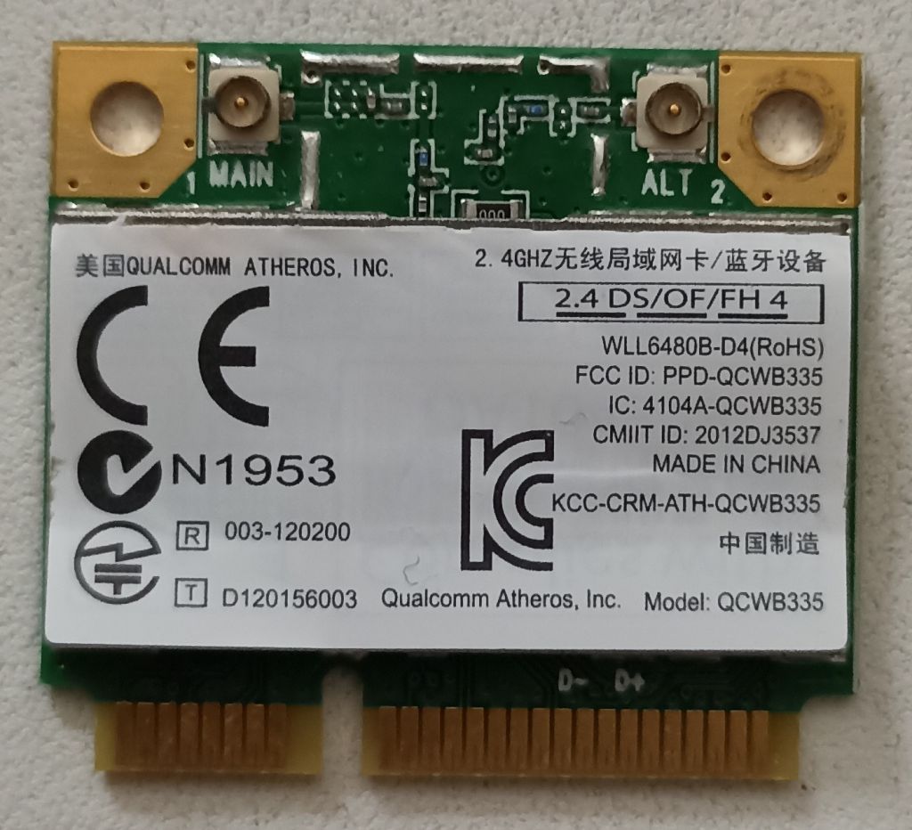 Wi-fi+BT модуль HalfSize Mini PCIe Qualcomm Atheros QCWB335 - фото фото фото 0