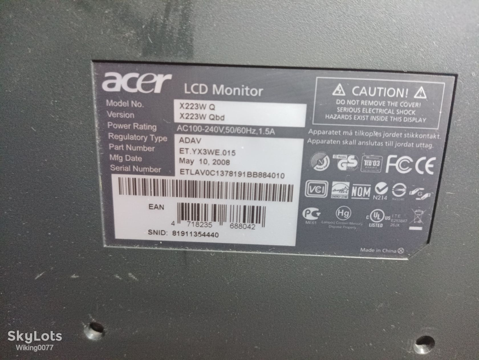 Монітор Acer X223W Q - фото фото фото 4