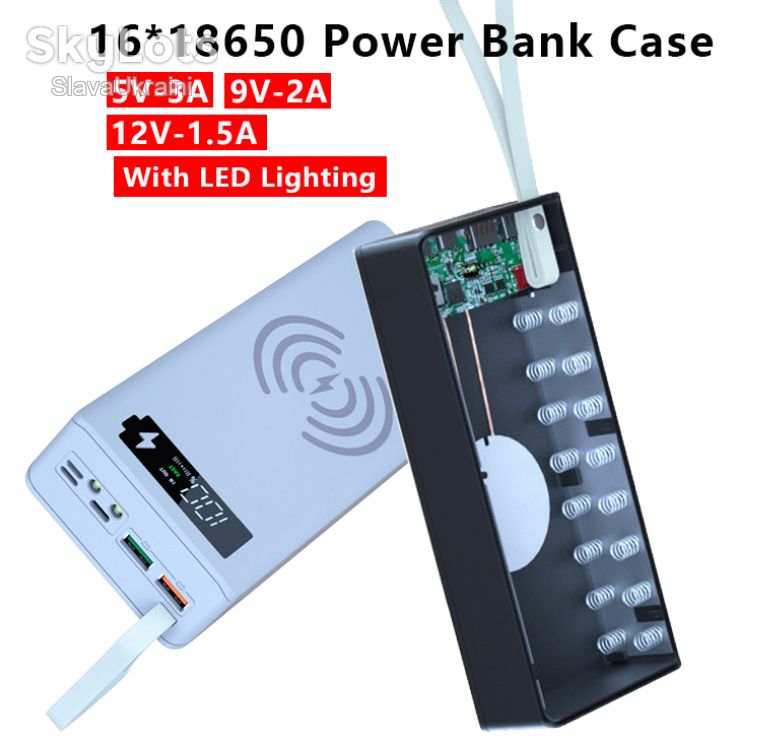 Корпус для повербанка / повербанк  16*18650 Battery Fast Charge QC3.0      ( швидка+бездротова зарядка + PD ) - фото фото фото 1