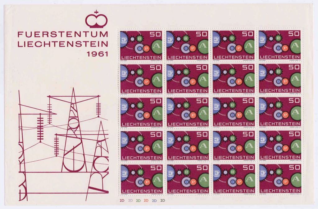 ZM Лихтенштейн 1961 г MNH  - м/лист - EUROPA - - фото фото фото 0