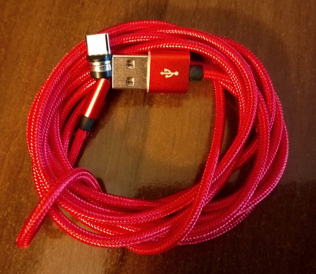 Кабель магнитный красный 2M Cable+Type-C Plug,вращающийся 540град. - фото фото фото 0