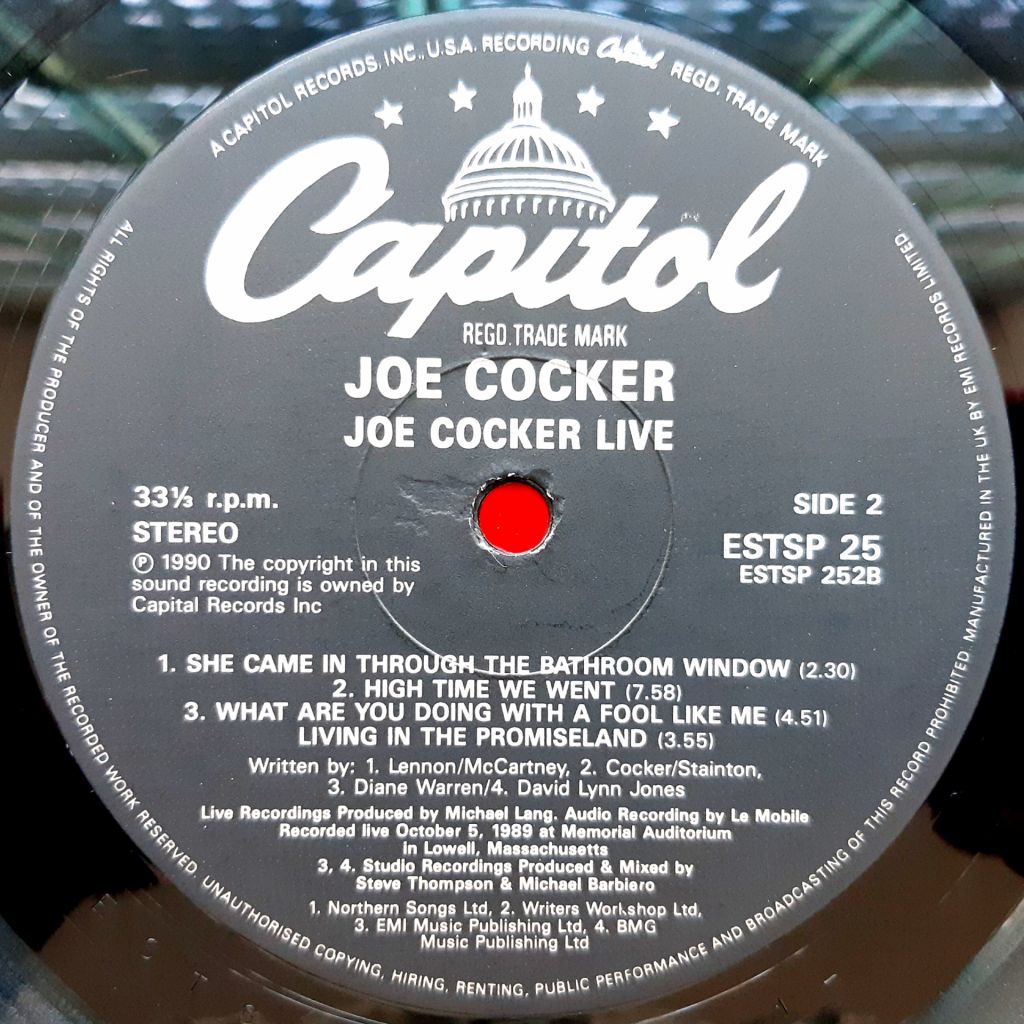 Joe Cocker - Live - 1990.   (LP). 12. Vinyl. Пластинка. England. - фото фото фото 4