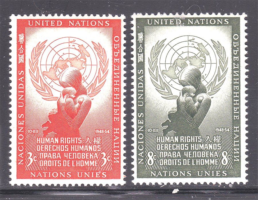 ООН / UN  1954 г  MNH - права человека - фото фото фото 0