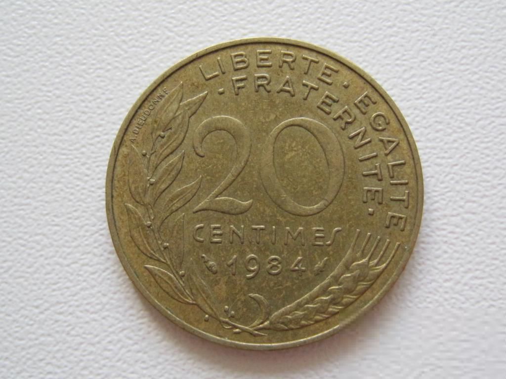 Франция 20 сантимов 1984 года #9725 - фото фото фото 0
