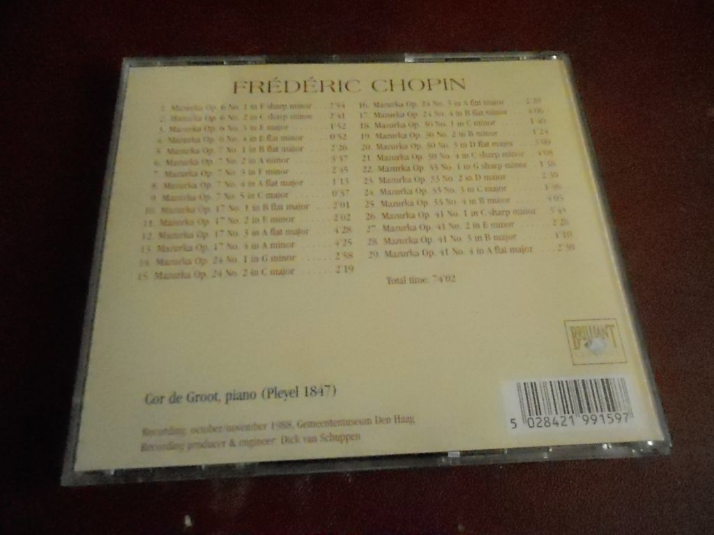 Chopin Mazurkas  (Cor De Groot) CD фирменный б/у - фото фото фото 1