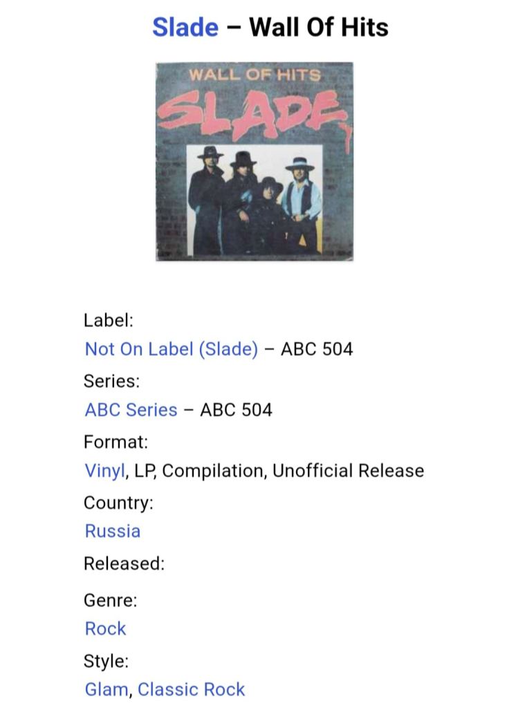 Slade - Wall Of Hits - 1969-91.  (LP). 12. Vinyl. Пластинка. Rare. - фото фото фото 4