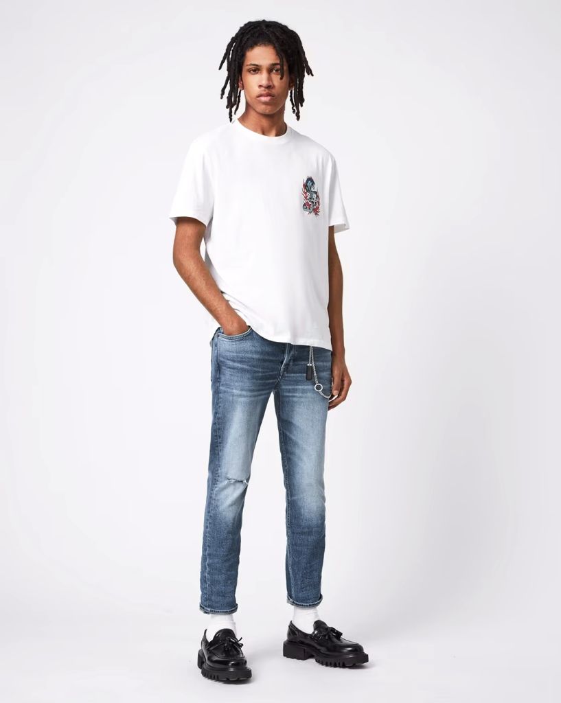 Новые джинсы слим W34 'AllSaints' Dean Damaged - фото фото фото 2