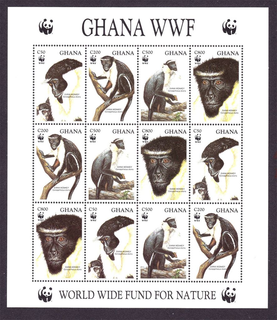 Фауна . Гана 1994 г MNH - - WWF - фото фото фото 0