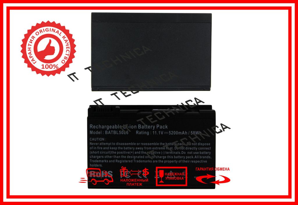 Батарея ACER BT.00607.008 10.8V 5200mAh - фото фото фото 1