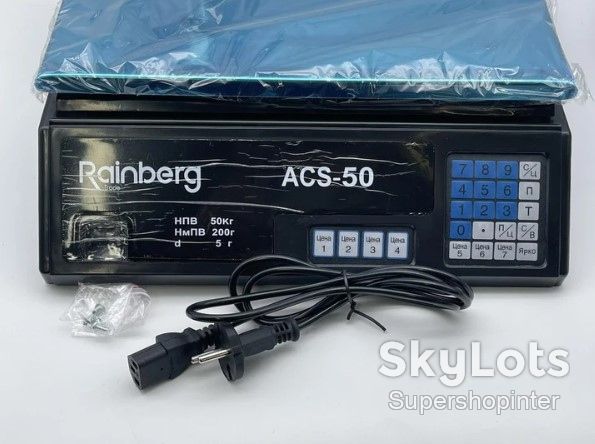 Торговые весы Rainberg RB-304 со стойкой и аккумулятором Черные - фото фото фото 4