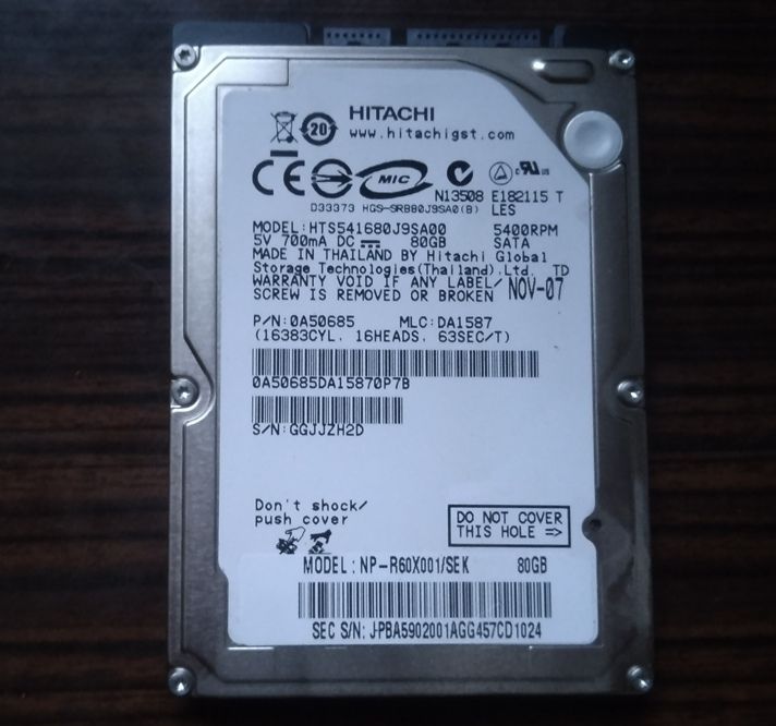 Жорсткий диск Hitachi 80GB 2.5 SATA - фото фото фото 0