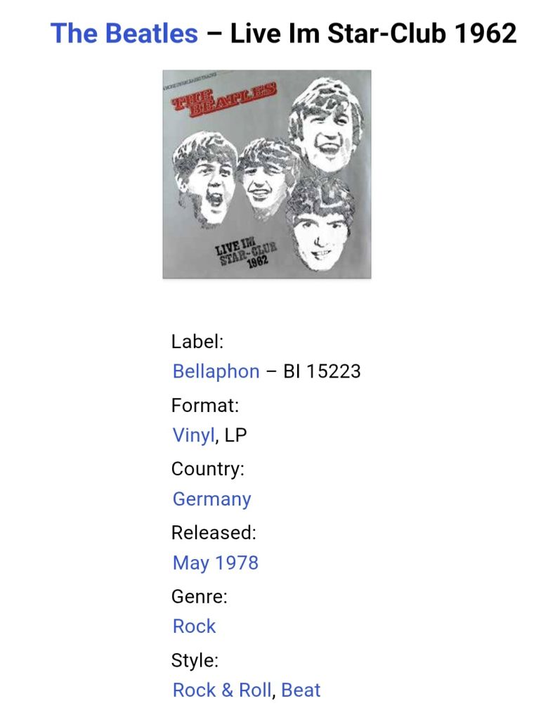 The Beatles - Live Im Star-Club - 1962.  (LP). 12. Vinyl. Пластинка. Germany. - фото фото фото 4