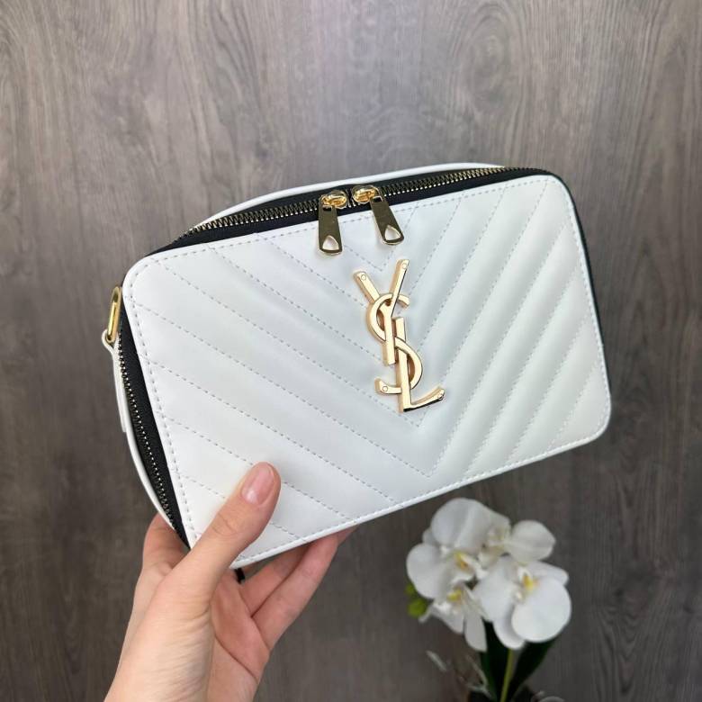 Якісна жіноча невелика сумка, клатч YSL чорна екошкіра, стильна сумка через плече - фото фото фото 1