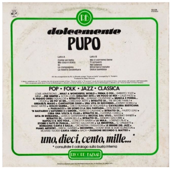 Pupo - Come Sei Bella / Dolcemente - 1977.    (LP). 12. Vinyl. Пластинка. Italy - фото фото фото 1
