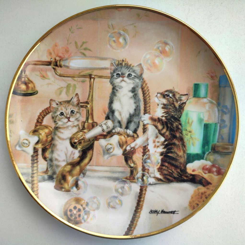 "КОТЕНОК. КОТ" коллекционная декоративная тарелка "FRANKLIN MINT" Португалия фарфор РЕДКАЯ!!! - фото фото фото 0