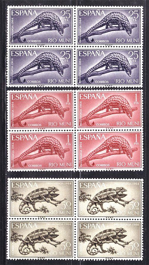 Фауна Испания  - Рио Муни  1964 г  MNH - квартблок - фото фото фото 0