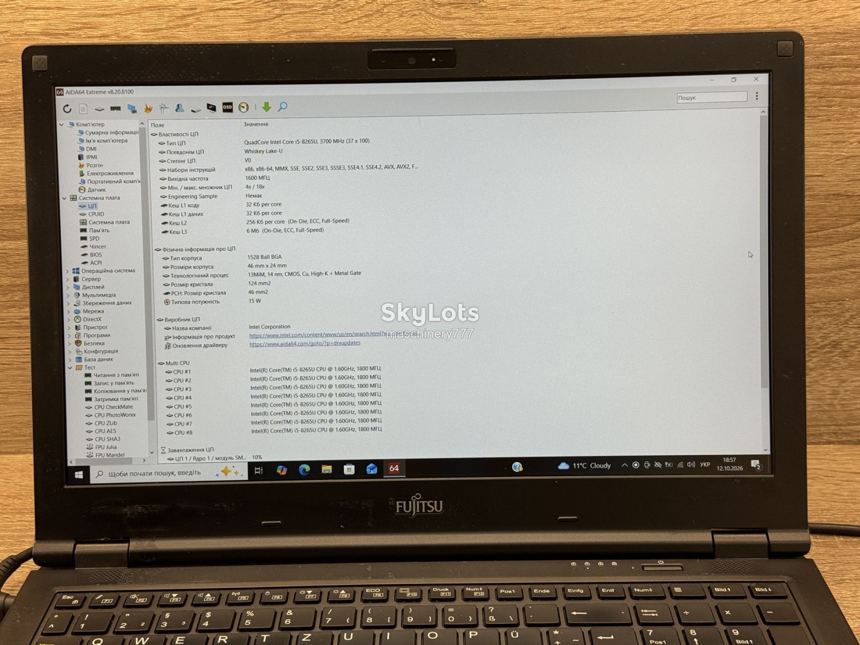 ноутбук fujitsu e559-intel core i5-8265u-8gb ram ddr4-№ss208 - фото фото фото 11