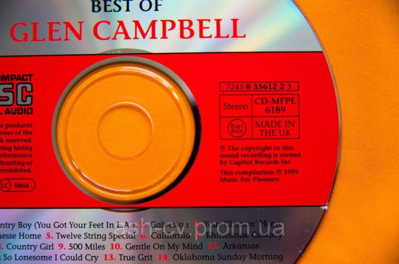 Музичний диск CD. The best of CLEN CAMPBELL 1995 - фото фото фото 4
