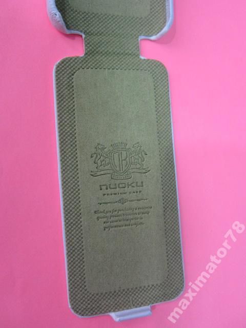 КОЖАНЫЙ ЧЕХОЛ-КНИЖКА APPLE IPHONE 5 5G NUOKU бел - фото фото фото 4