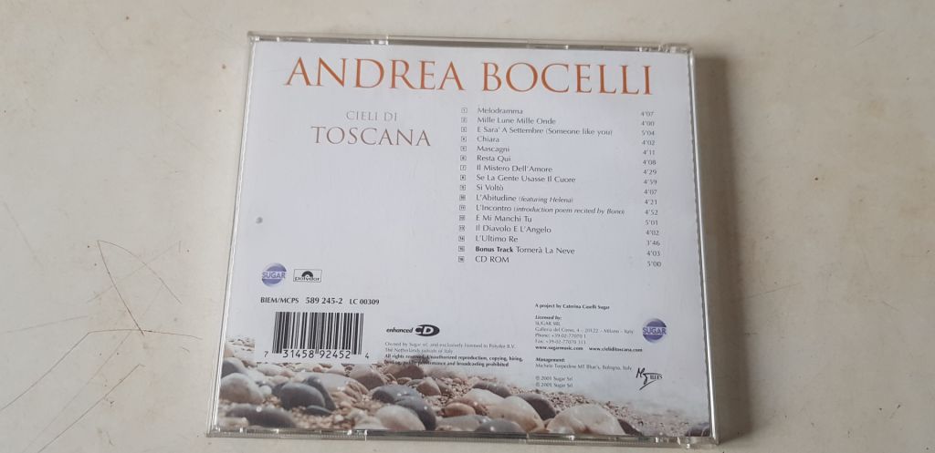 Andrea Bocelli Cieni Di Toscana CD фірмовий - фото фото фото 1