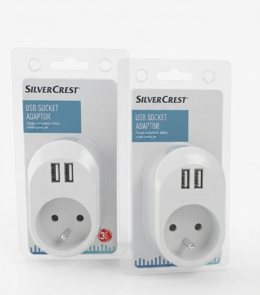 ​Адаптер розетки SilverCrest USB Socket Adaptor з двома USB-портами           (2 шт.) - фото фото фото 0