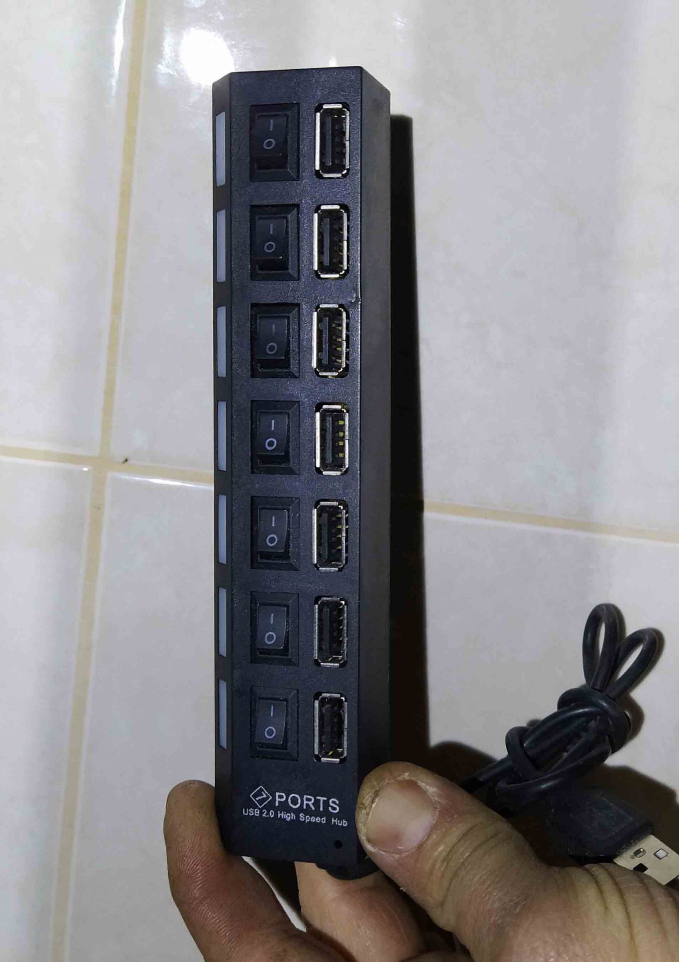 Хаб USB 2.0 7 портов с переключателями на каждый порт, - фото фото фото 4