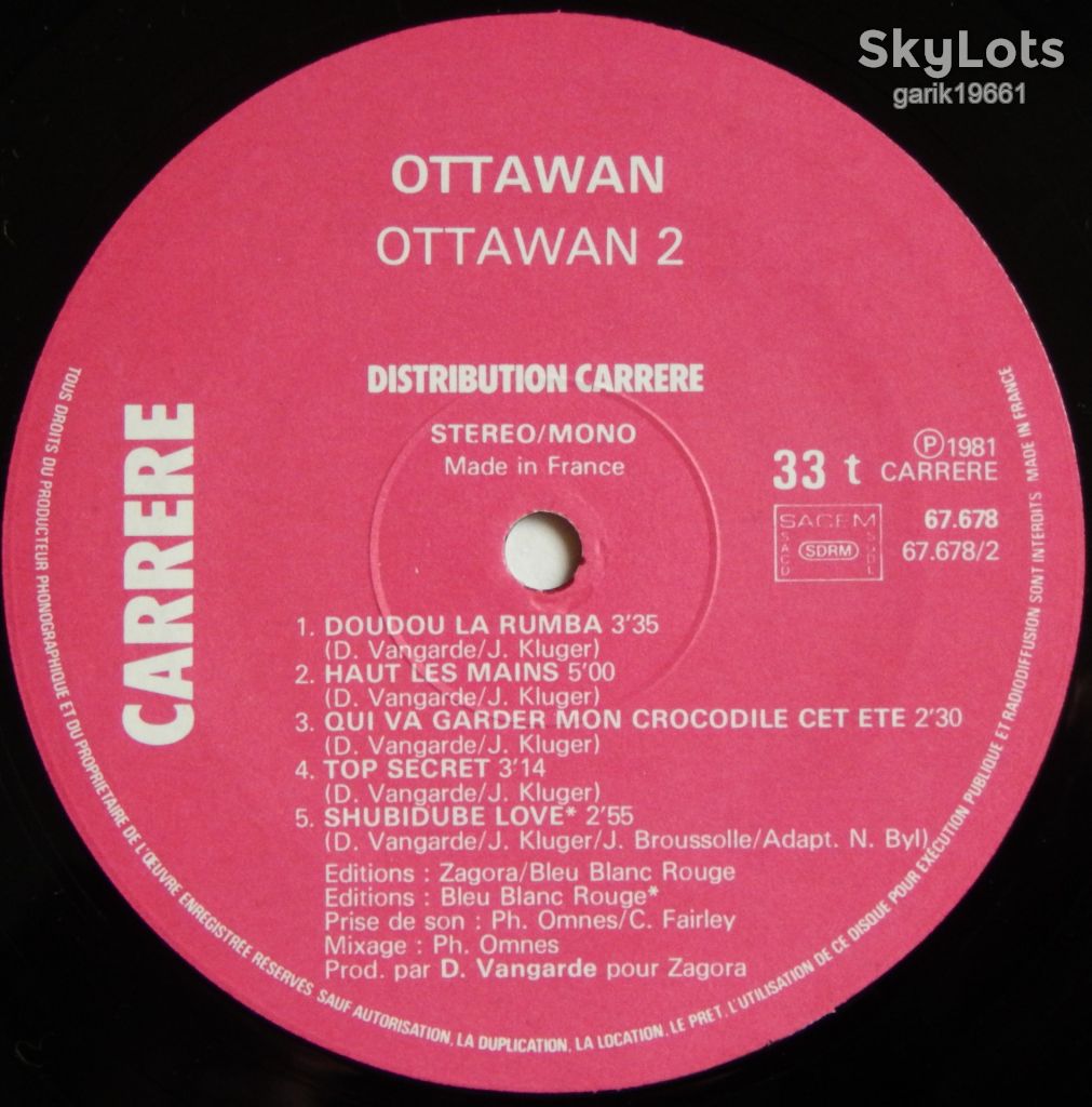 Ottawan – 2  (Carrere – 67.678, France, French Lyrics) EX+/NM- - фото фото фото 3
