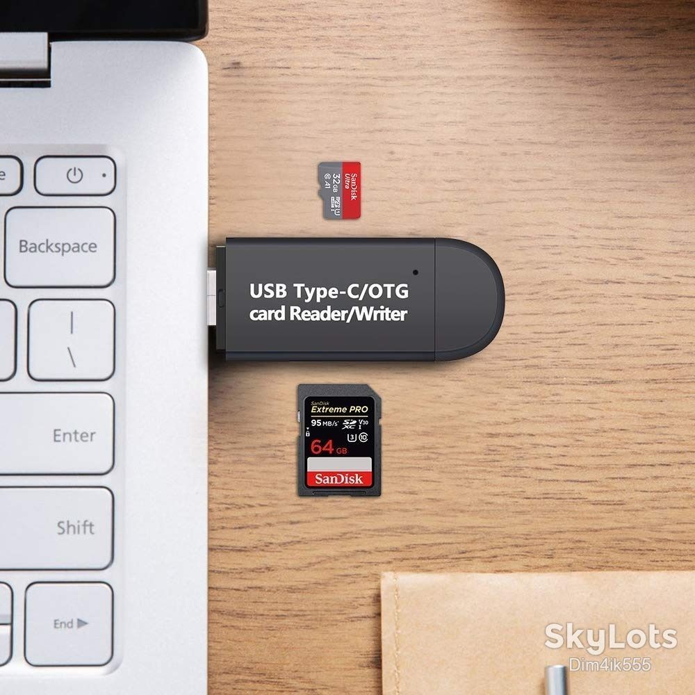 Картридер 4в1 OTG USB 2.0 + Micro USB для SD / Micro SD карт - фото фото фото 2