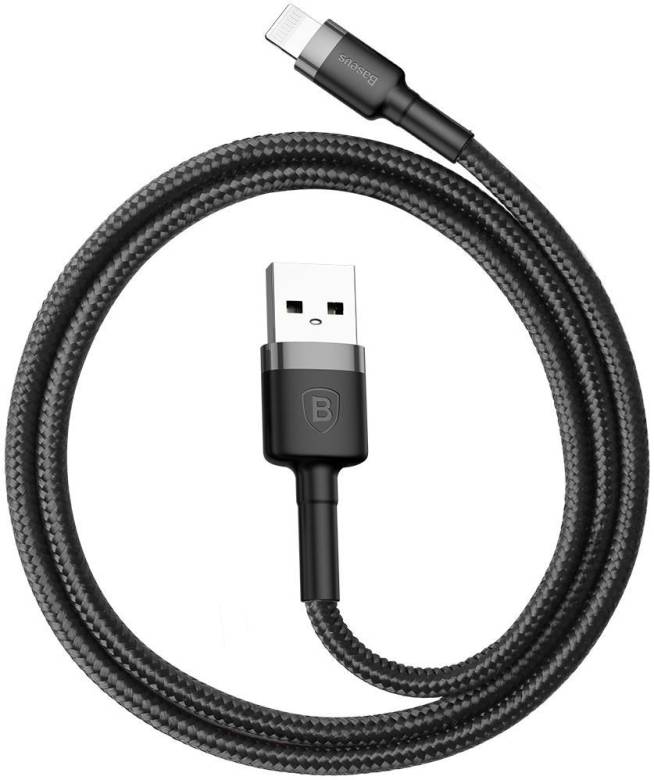 Кабель Baseus Cafule USB 2.0 to Lightning 1.5A 2M Черный/Серый (CALKLF-CG1) - фото фото фото 1
