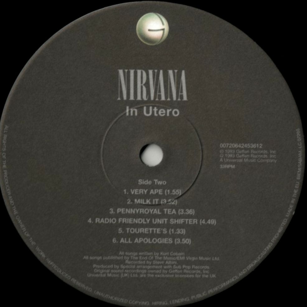 Nirvana - In Utero - 1993.   (LP). 12. Vinyl. Пластинка. Europe. S/S - фото фото фото 6