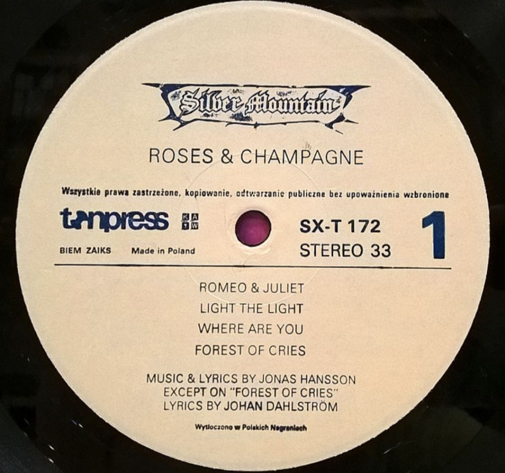 Silver Mountain - Roses &amp; Champagne - 1988.  (LP). 12. Vinyl. Пластинка. Poland. - фото фото фото 2