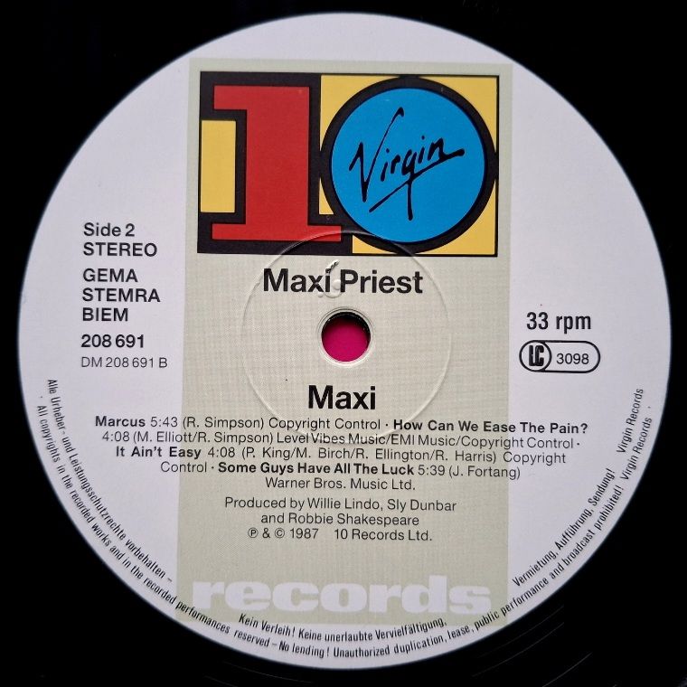 Maxi Priest - Maxi - 1987.  (LP). 12. Vinyl. Пластинка. Europe. - фото фото фото 3