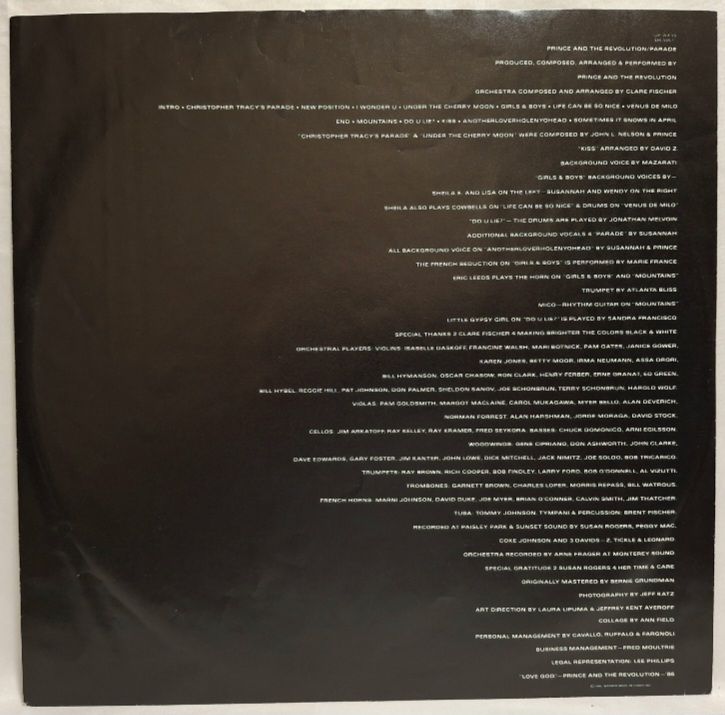 Prince And The Revolution - Parade - 1986.   (LP). 12. Vinyl. Пластинка. Europe. - фото фото фото 4