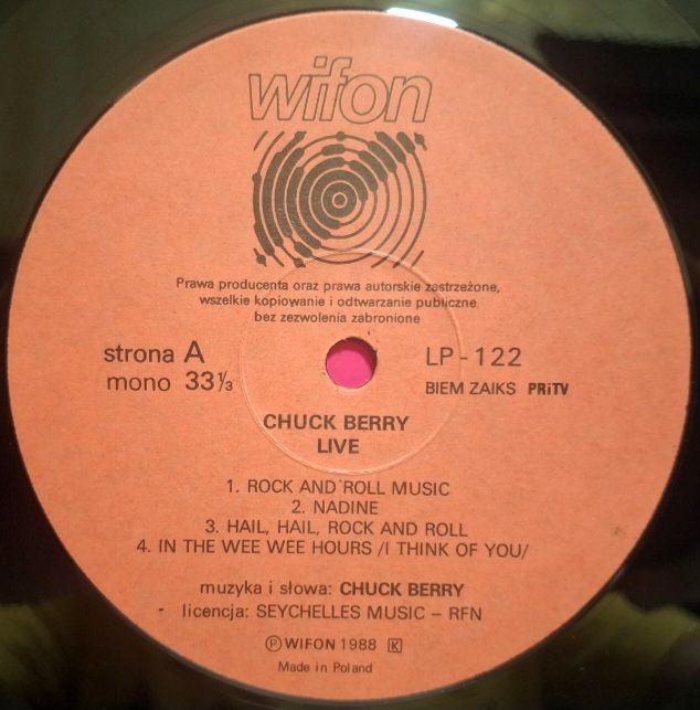 Chuck Berry - Live - 1969.  (LP). 12. Vinyl. Пластинка. Poland. - фото фото фото 2