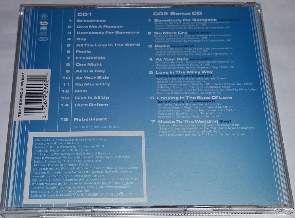 THE CORRS In Blue 2CD Germany - фото фото фото 3