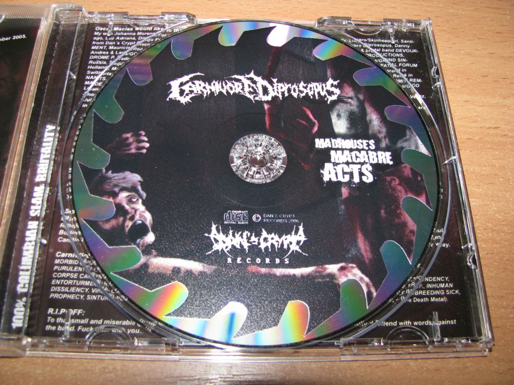 CARNIVORE DIPROSOPUS - Madhouse's Macabre Acts  (2006 Dan's Crypt  1st press) - фото фото фото 2