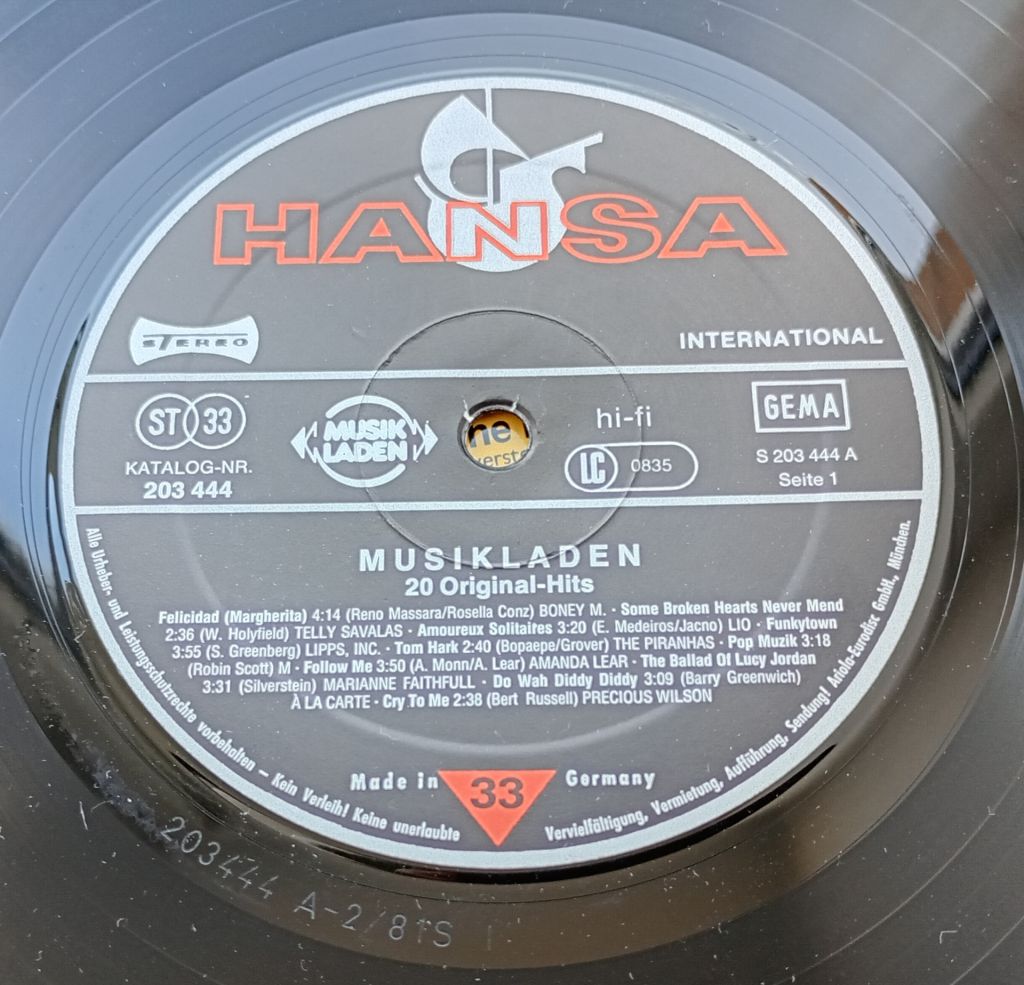 VARIOUS Musikladen  (20 Original-Hits) LP EX/VG+ - фото фото фото 2
