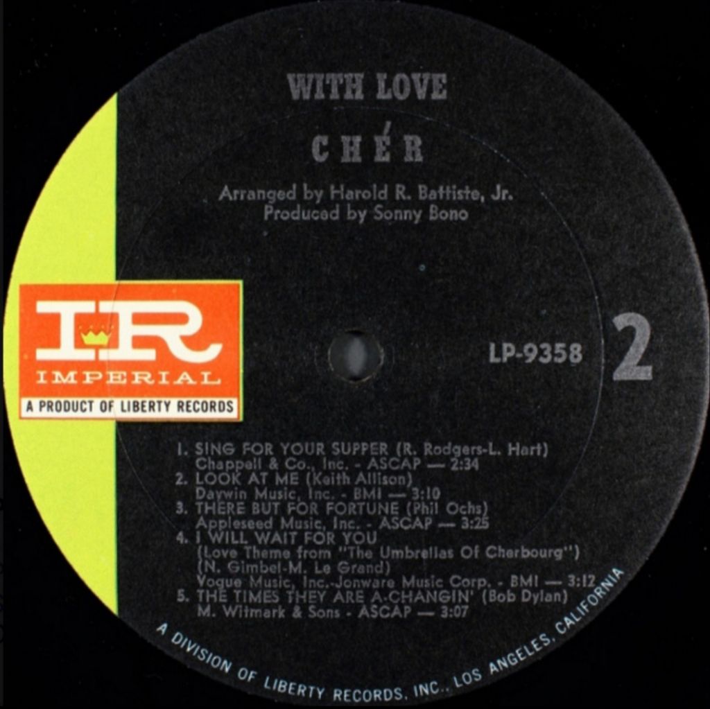 Cher - With Love, Cher - 1967.  (LP). 12. Vinyl. Пластинка. US. - фото фото фото 3