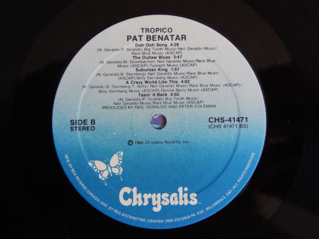 Pat Benatar ‎– Tropico     (Chrysalis ‎– CHS 41471, Canada) NM-/NM- - фото фото фото 4