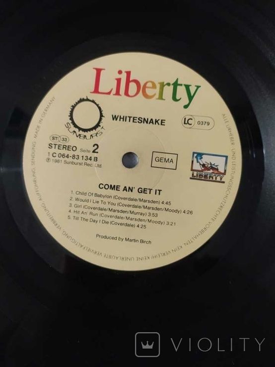 Whitesnake - Come An Get It LP Liberty 1981 Germany - фото фото фото 3