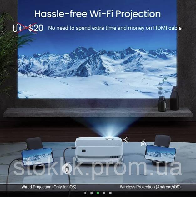 Проектор HDMI Android iOS AV USB SD со звуком Victsing BH486A Уценка - фото фото фото 4