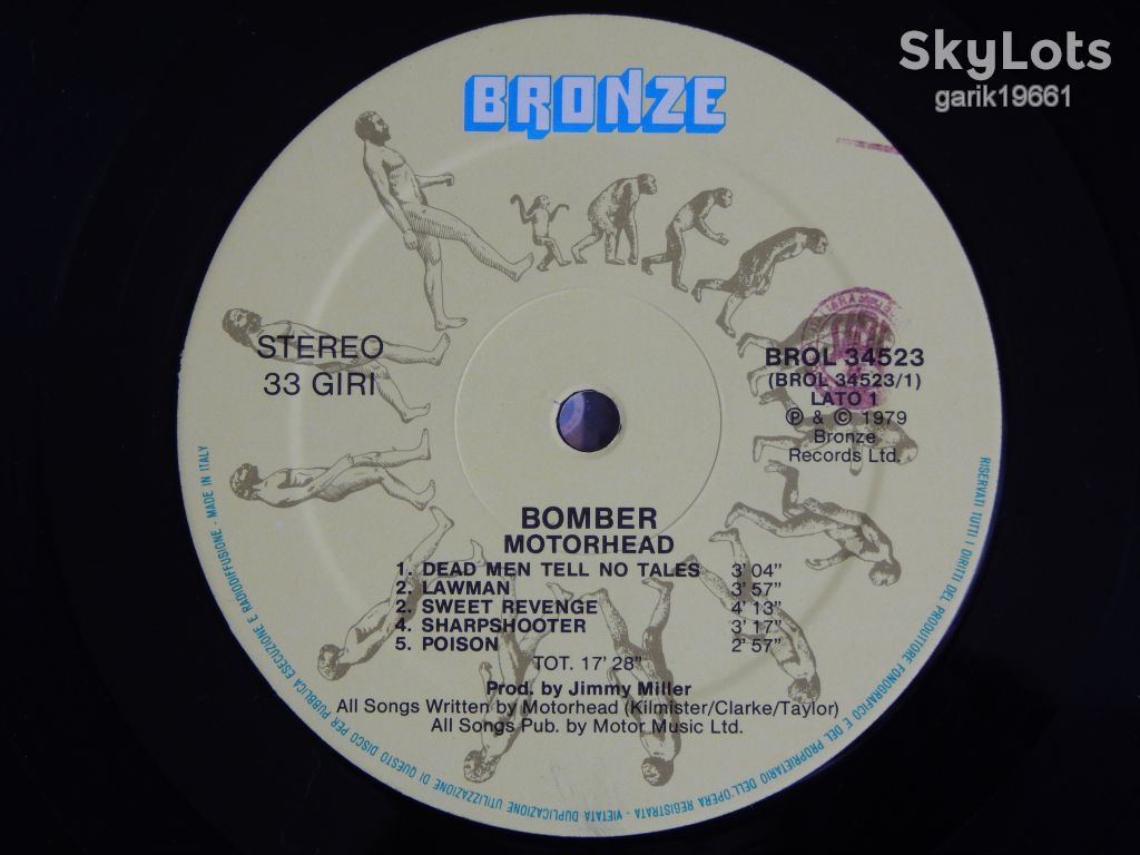 Motörhead ‎– Bomber  (Bronze ‎– BROL 34523, Italy) EX+/NM- - фото фото фото 2
