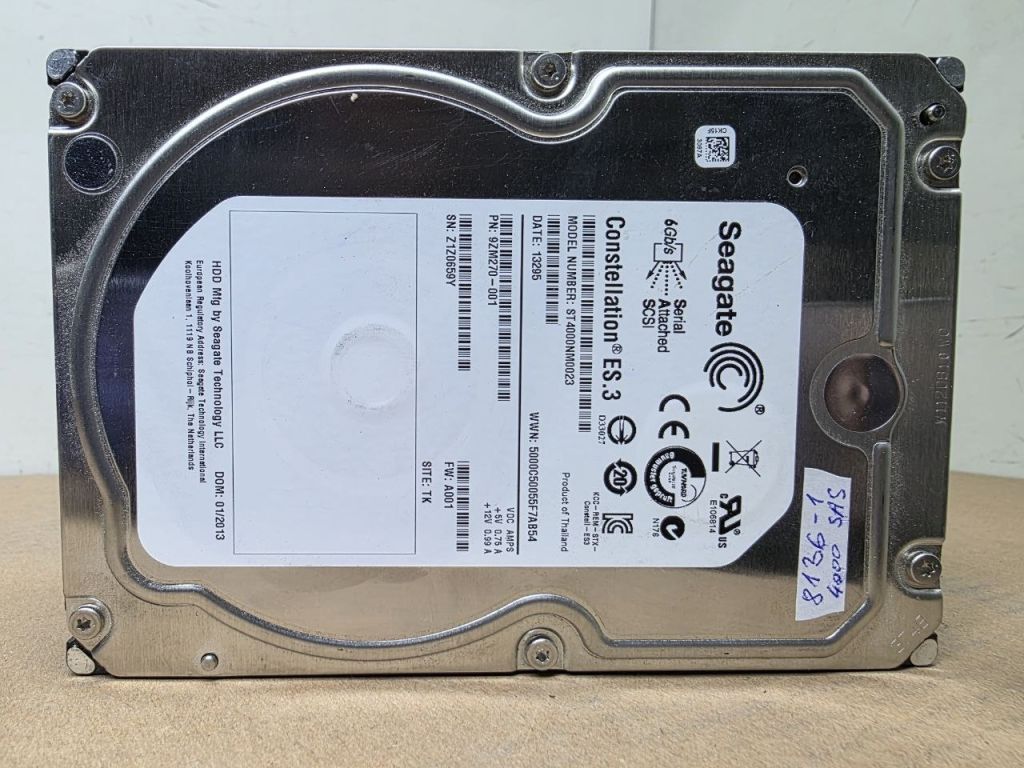 4000Gb 4Tb 3,5 SAS 6Gb ST4000NM0023 Seagate жорсткий диск   (8136-1) - фото фото фото 0